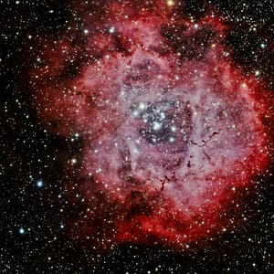 detailed picture of a red nebula